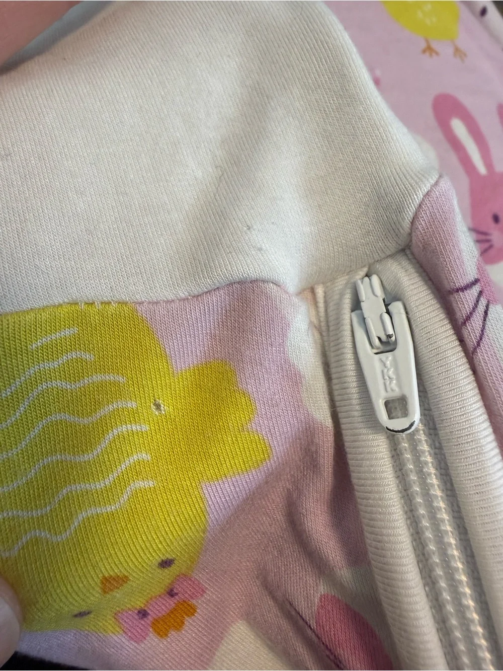 Little Sleepies Pink Bunny Chick Convertible Zippy Pajamas 3-6M